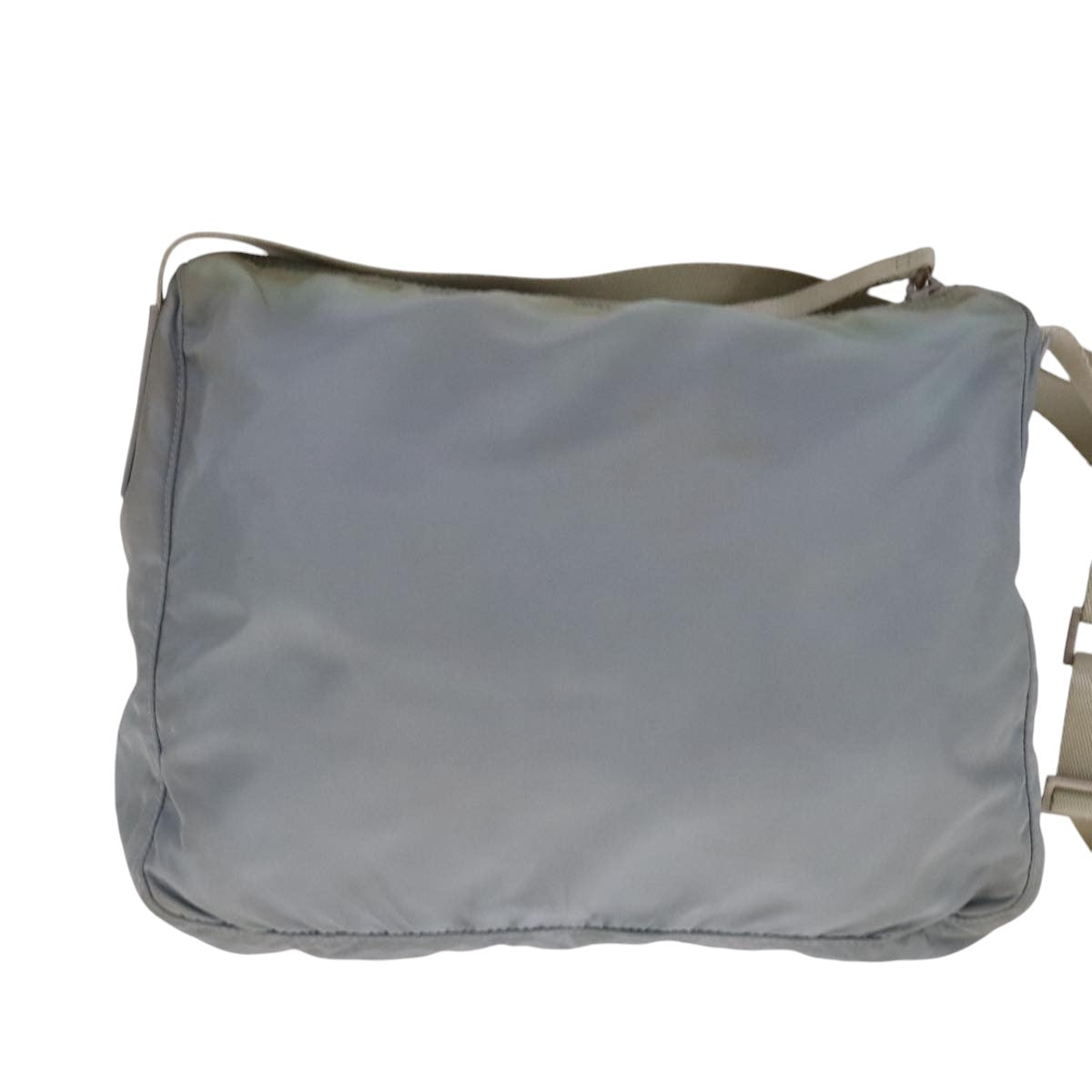PRADA Shoulder Bag Nylon Light Blue Gray Silver Auth bs21902