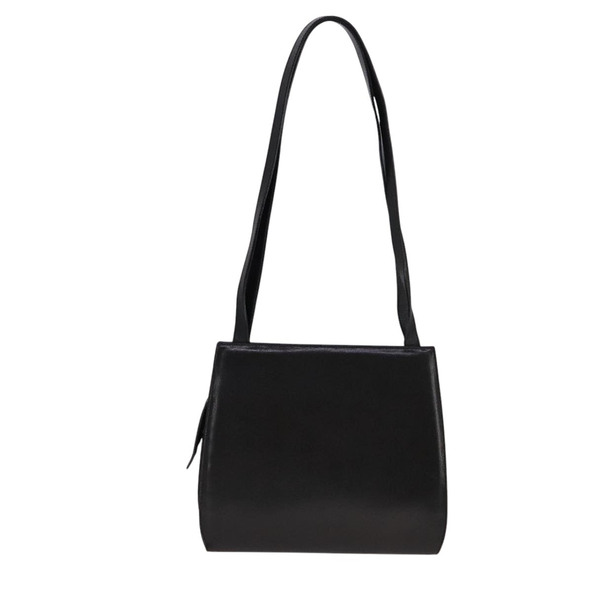 Salvatore Ferragamo Shoulder Bag Leather Black Gold Auth bs21904