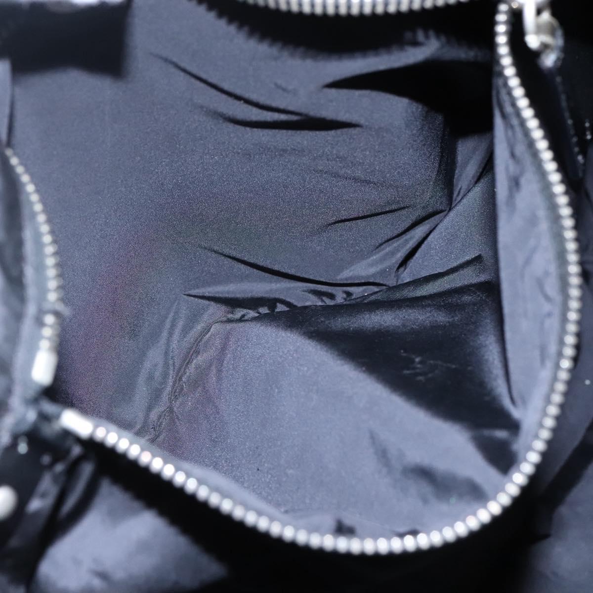 Miu Miu Tote Bag Nylon Leather Gray Pink Silver Auth bs21930