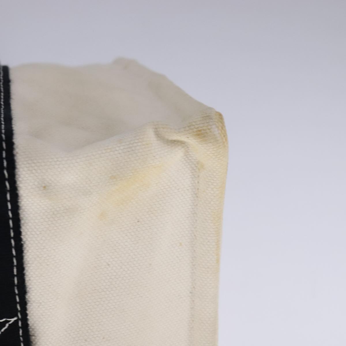 HERMES Bora Bora PM Tote Bag Canvas White Black Silver Auth bs21949