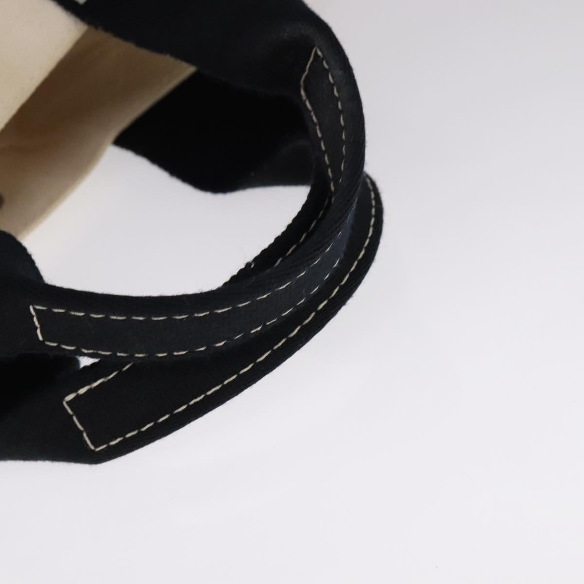 HERMES Bora Bora PM Tote Bag Canvas White Black Silver Auth bs21949