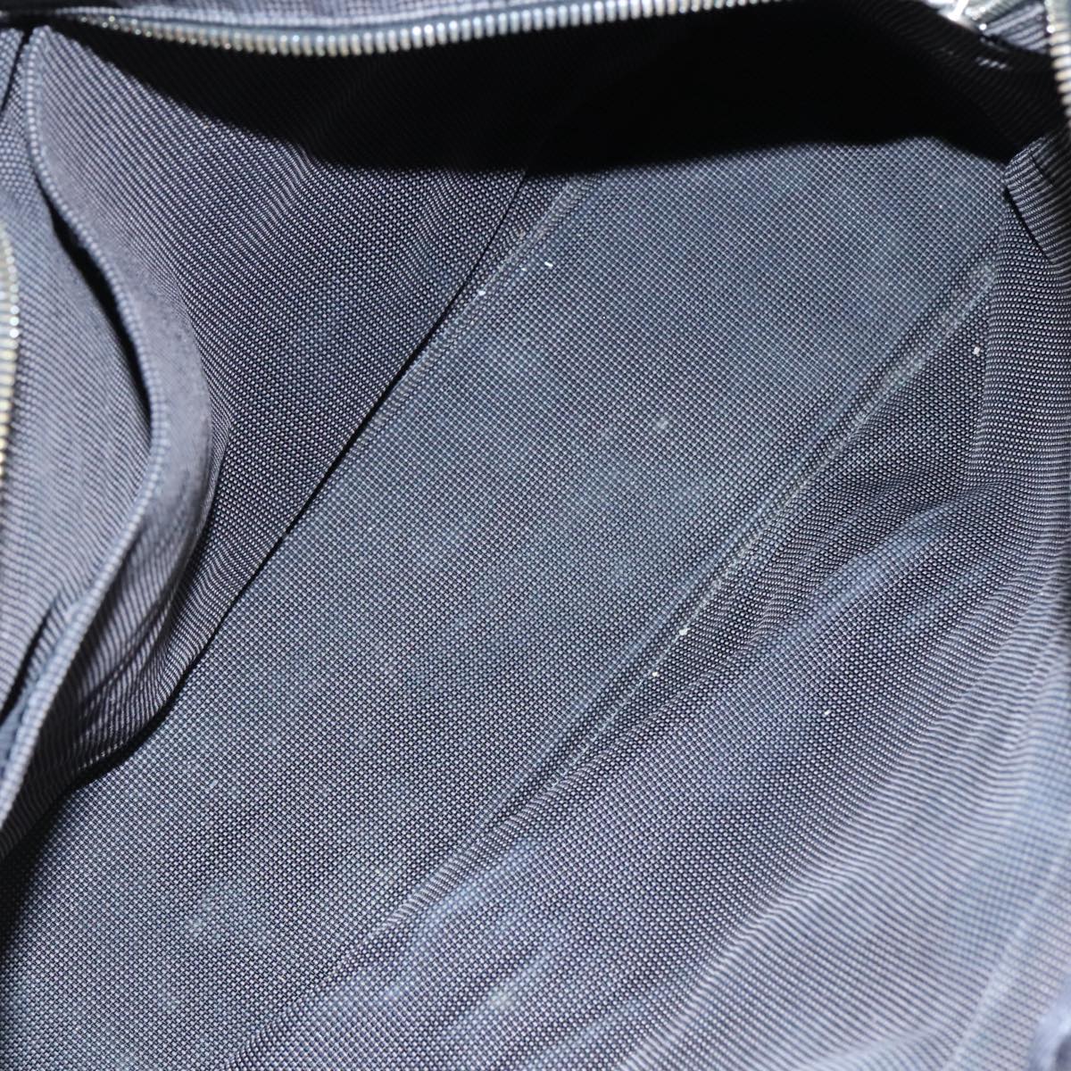 HERMES Her Line MM Hand Bag Canvas Gray Silver Auth bs21952