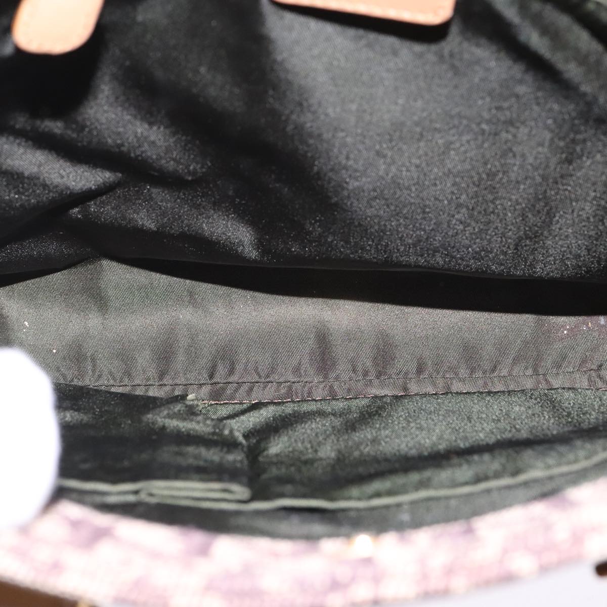 Christian Dior Trotter Canvas Hand Bag Brown Gold Auth bs21990