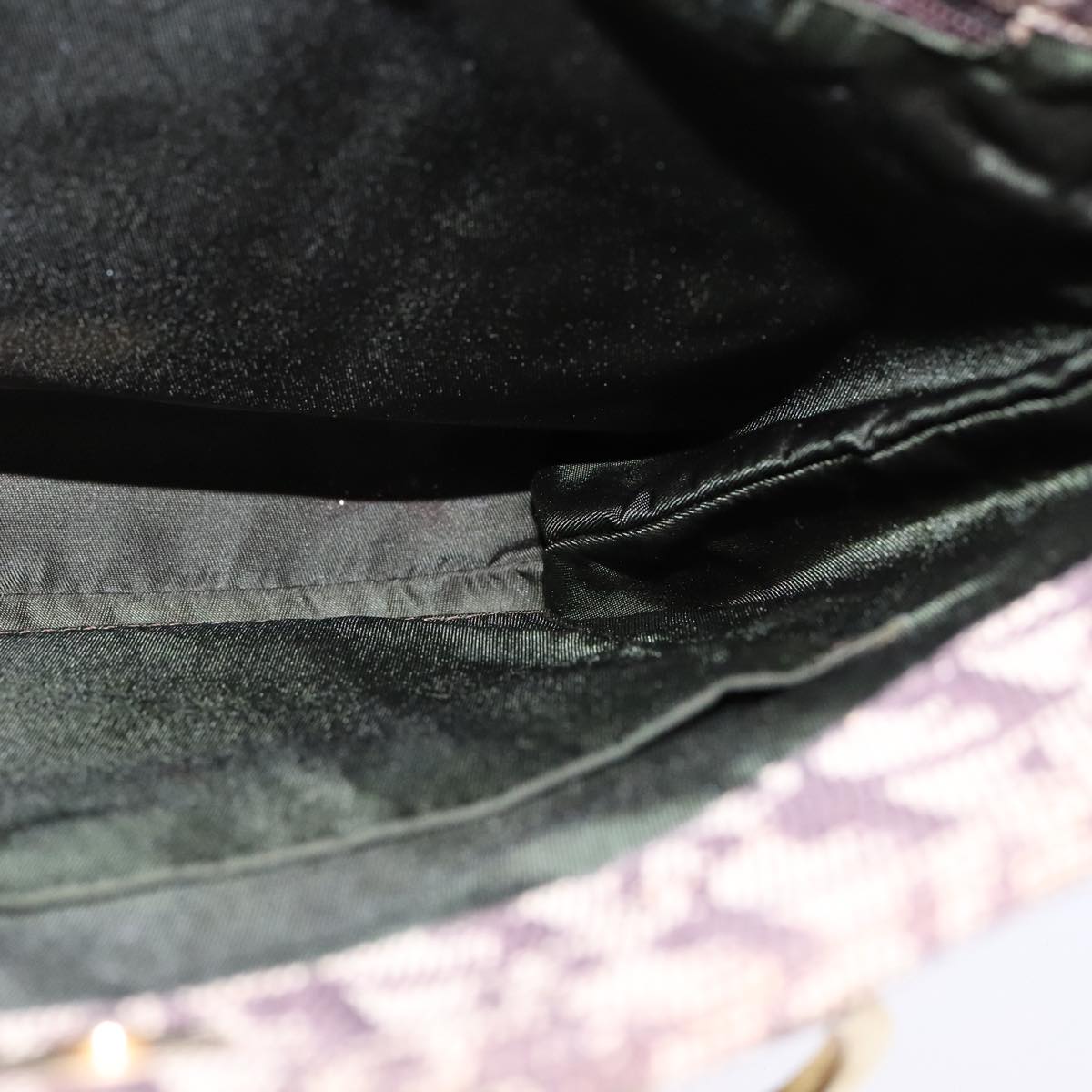 Christian Dior Trotter Canvas Hand Bag Brown Gold Auth bs21990