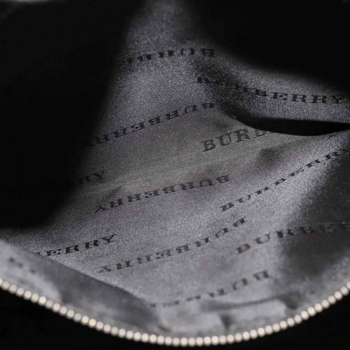 BURBERRY Nova Check Tote Bag Canvas Leather Gray Silver Auth bs21996