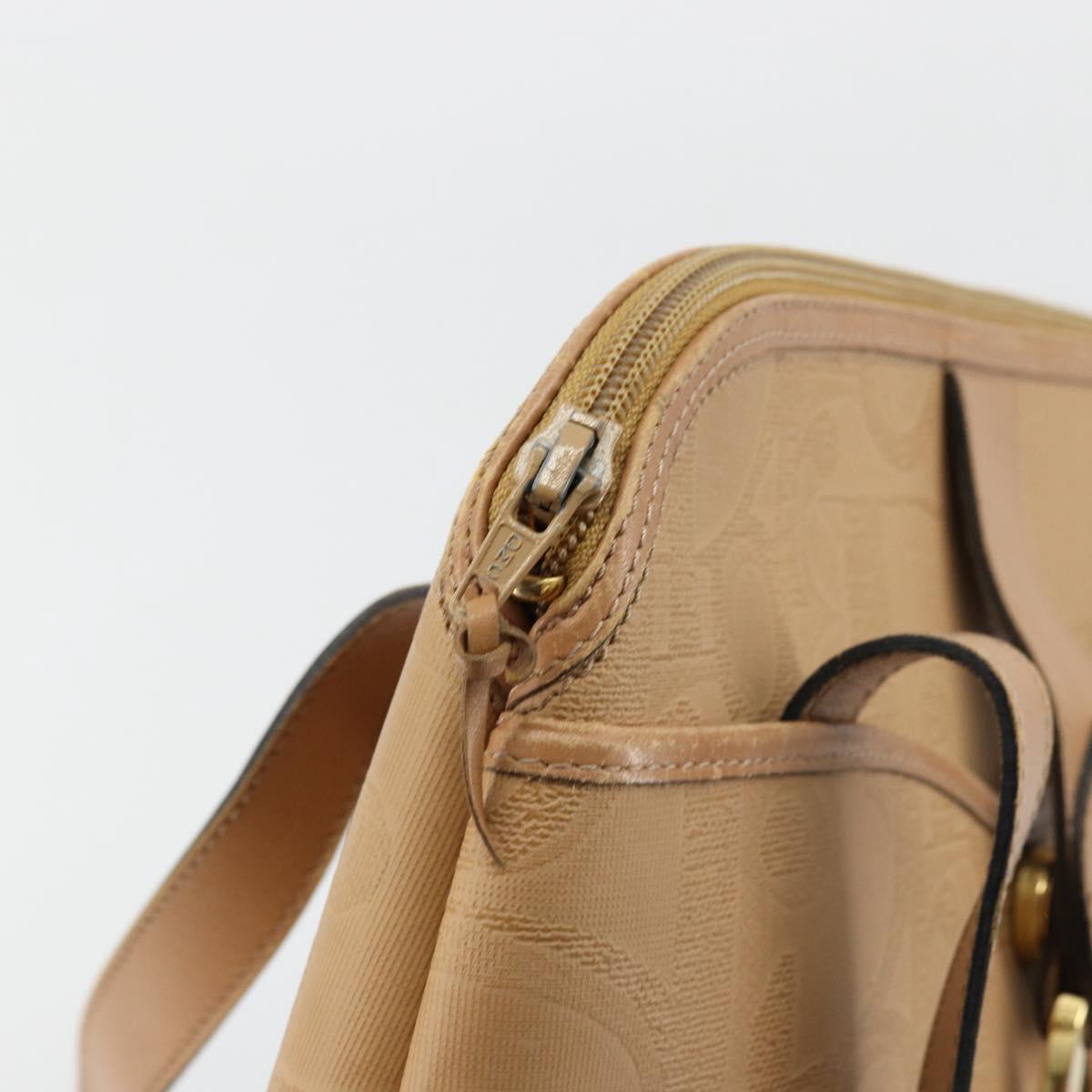 Christian Dior Trotter Canvas Hand Bag PVC Beige Auth bs22001