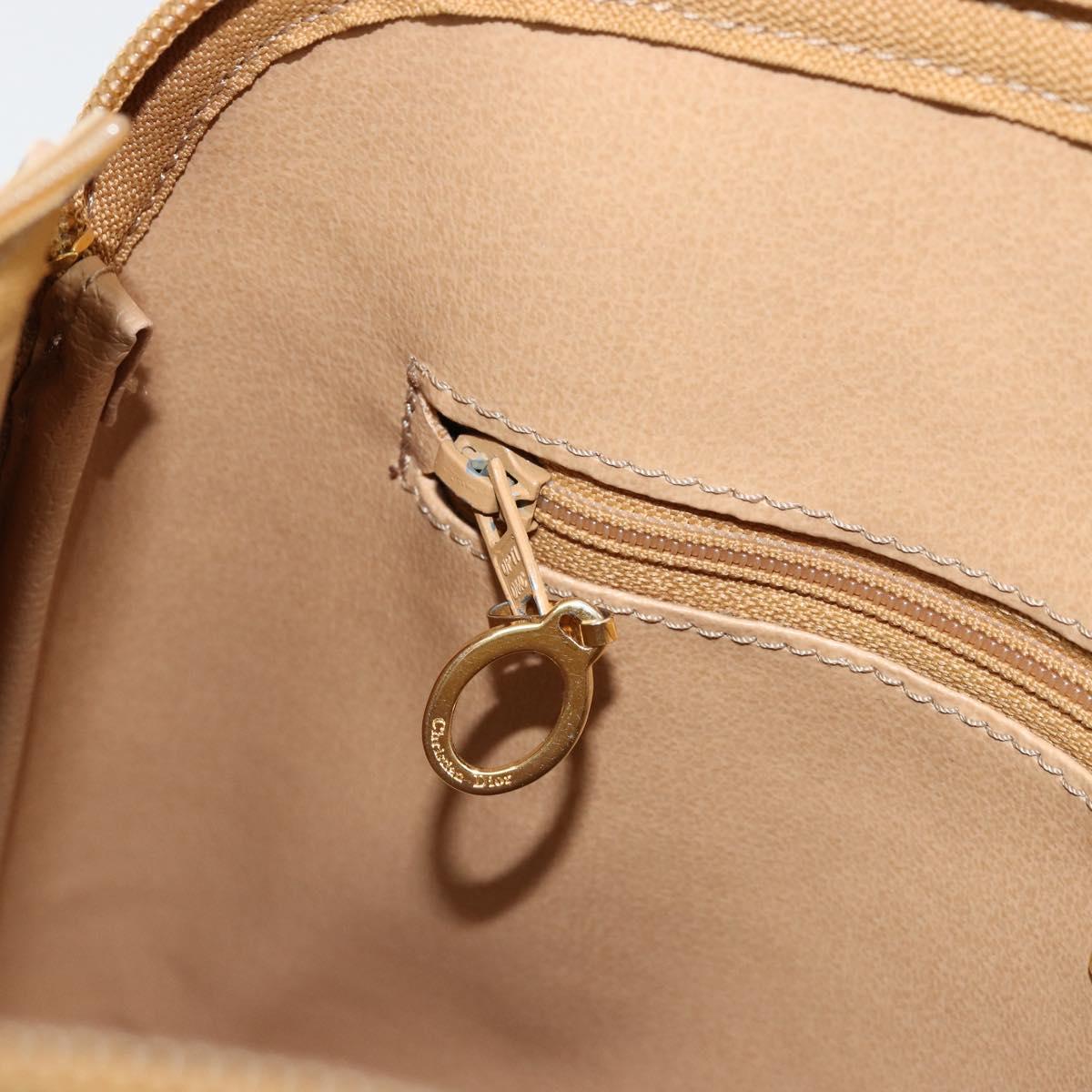 Christian Dior Trotter Canvas Hand Bag PVC Beige Auth bs22001