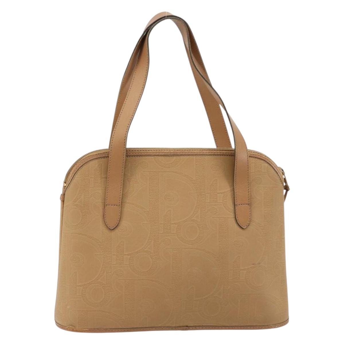Christian Dior Trotter Canvas Hand Bag PVC Beige Auth bs22001