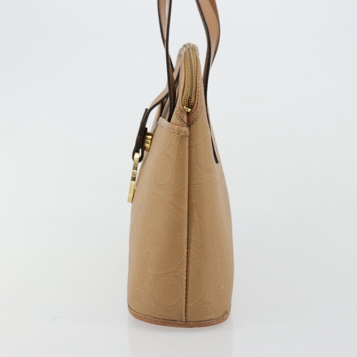 Christian Dior Trotter Canvas Hand Bag PVC Beige Auth bs22001