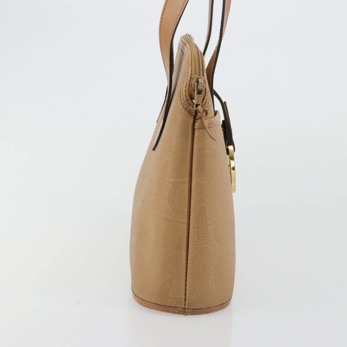Christian Dior Trotter Canvas Hand Bag PVC Beige Auth bs22001