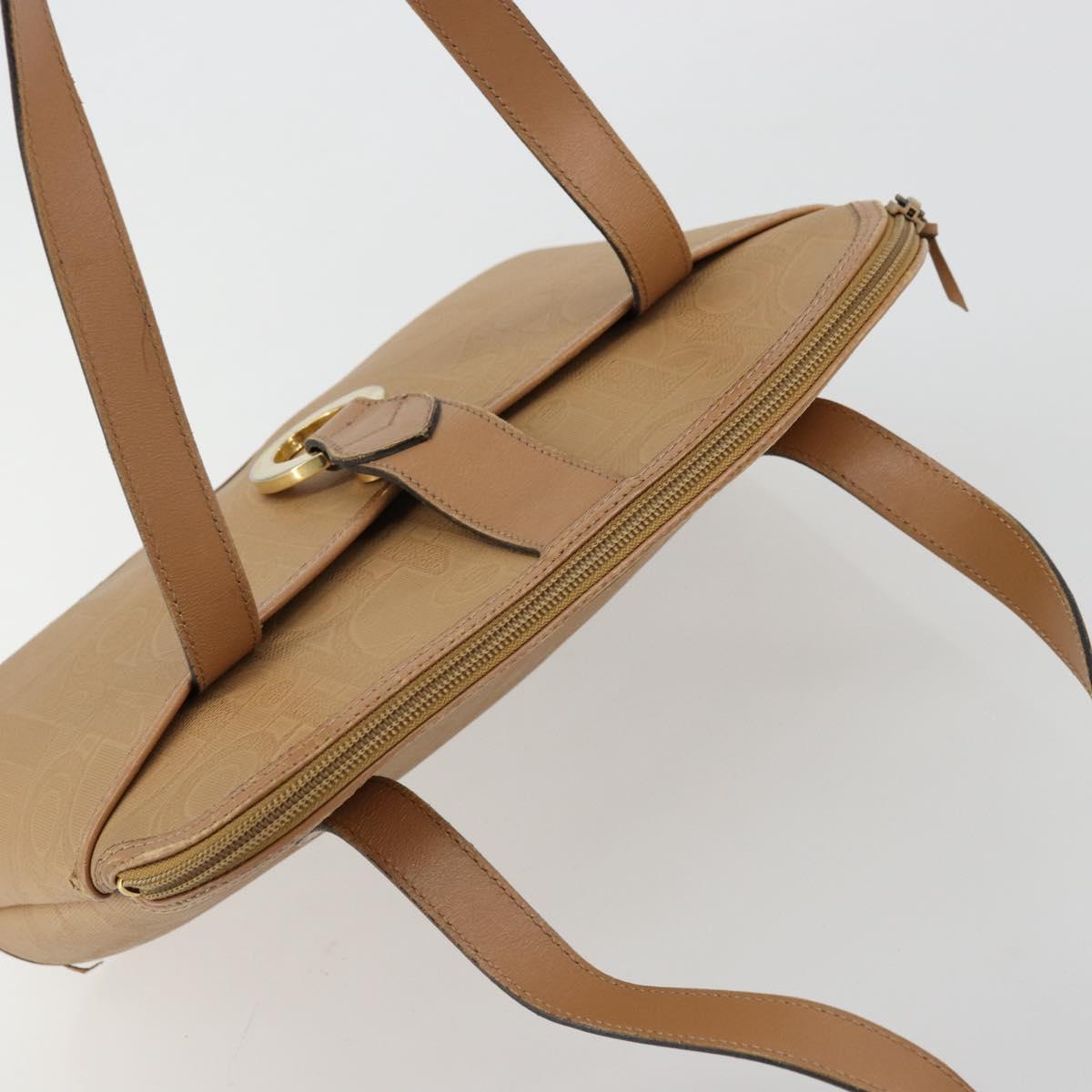 Christian Dior Trotter Canvas Hand Bag PVC Beige Auth bs22001