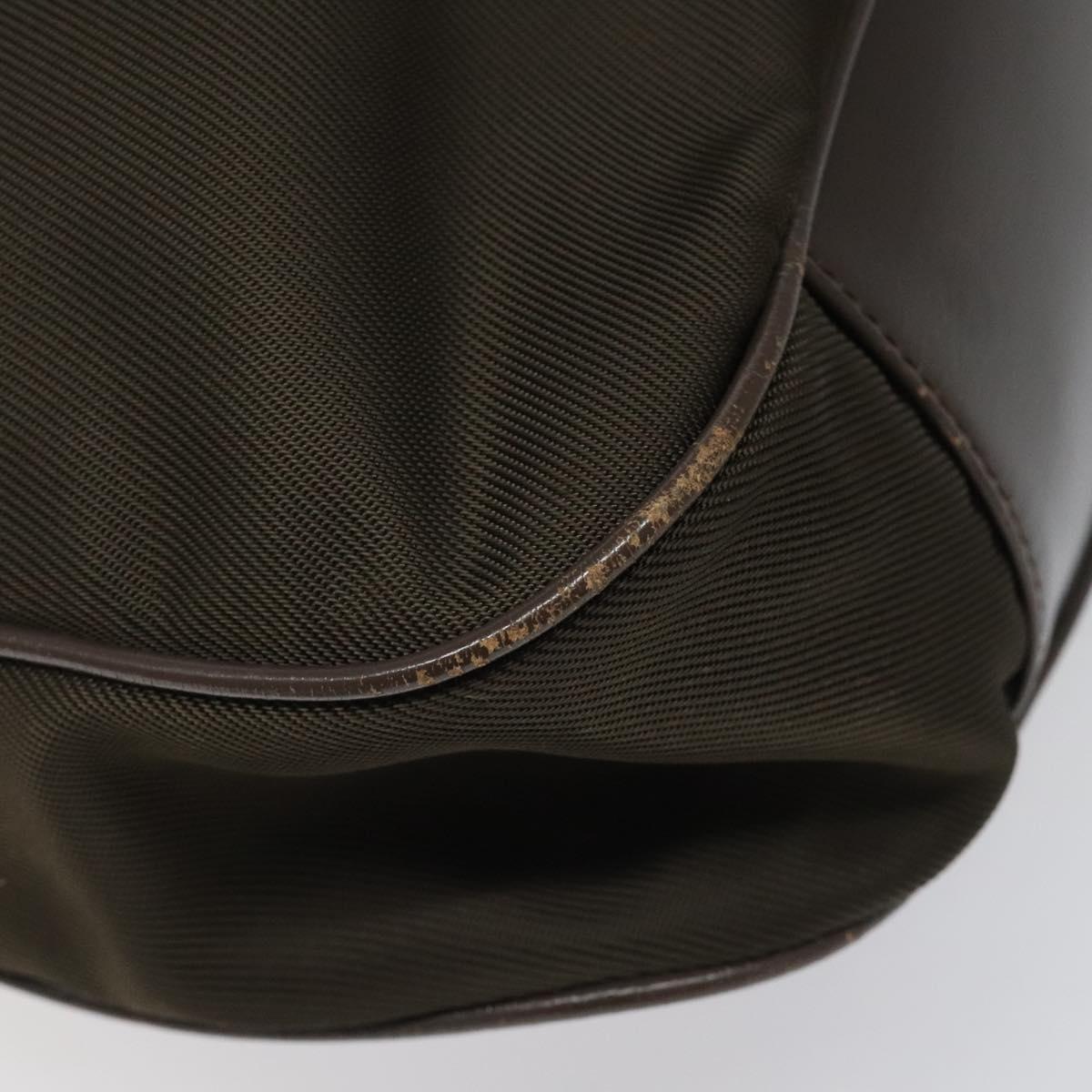 GUCCI Bamboo Hand Bag Nylon 2way Brown Silver 001 3754 15777 Auth bs22023