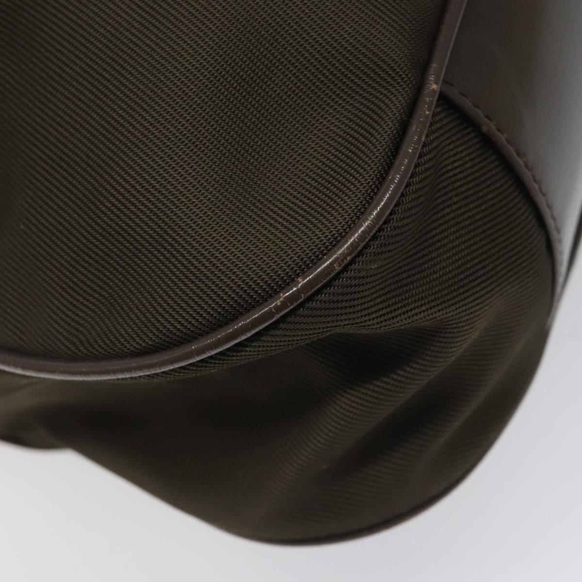 GUCCI Bamboo Hand Bag Nylon 2way Brown Silver 001 3754 15777 Auth bs22023