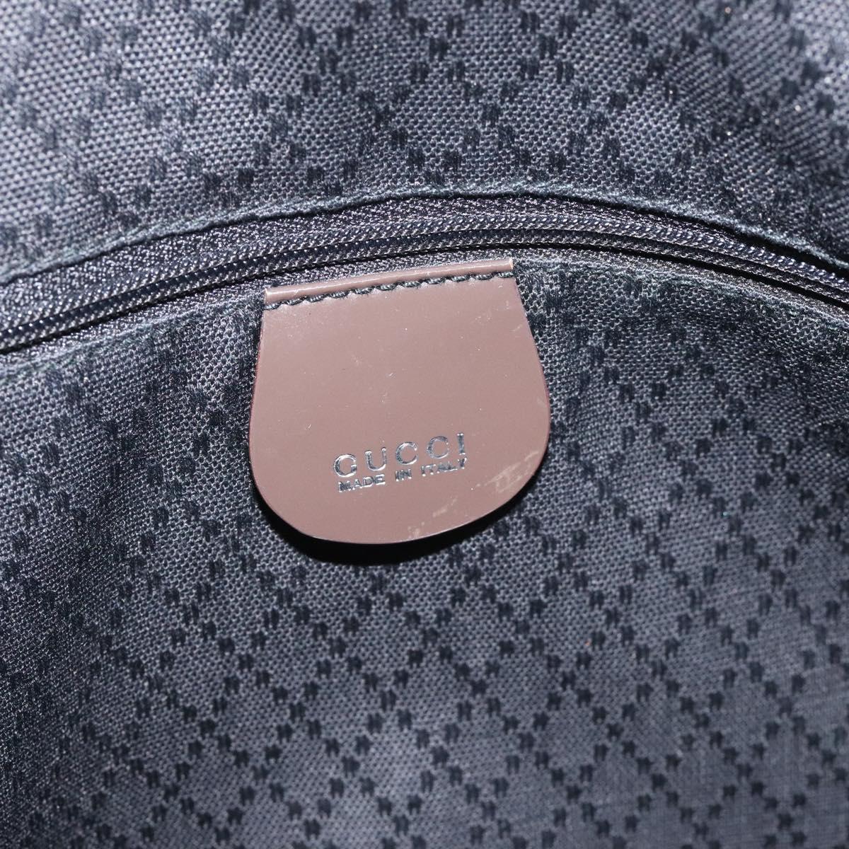 GUCCI Bamboo Hand Bag Nylon 2way Brown Silver 001 3754 15777 Auth bs22023