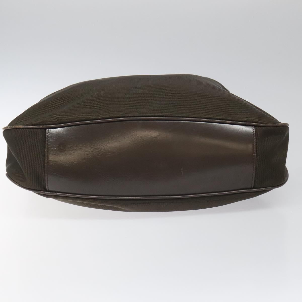 GUCCI Bamboo Hand Bag Nylon 2way Brown Silver 001 3754 15777 Auth bs22023