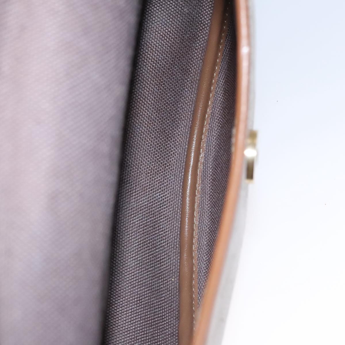 Christian Dior Honeycomb Canvas Shoulder Bag PVC Beige Gold Auth bs22027