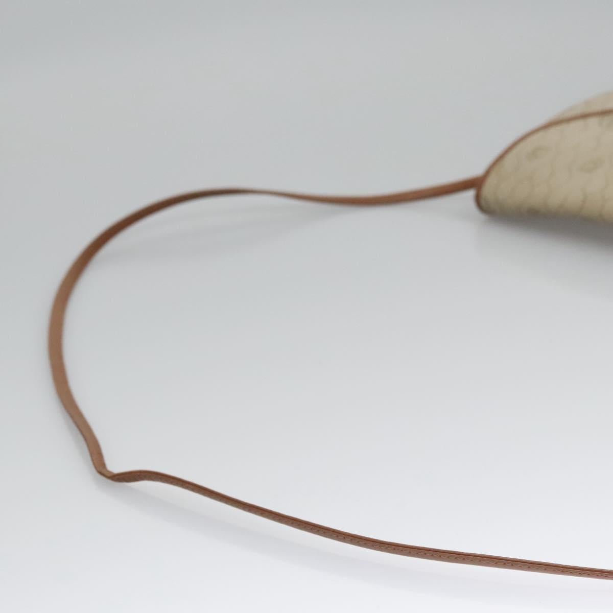 Christian Dior Honeycomb Canvas Shoulder Bag PVC Beige Gold Auth bs22027