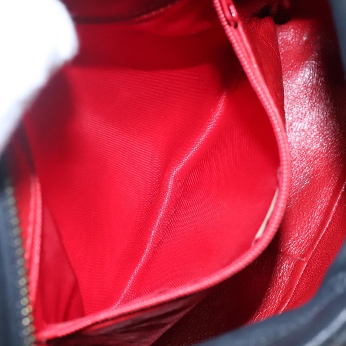 CHANEL Matelasse Chain Shoulder Bag Satin Black Gold CC Auth bs22051