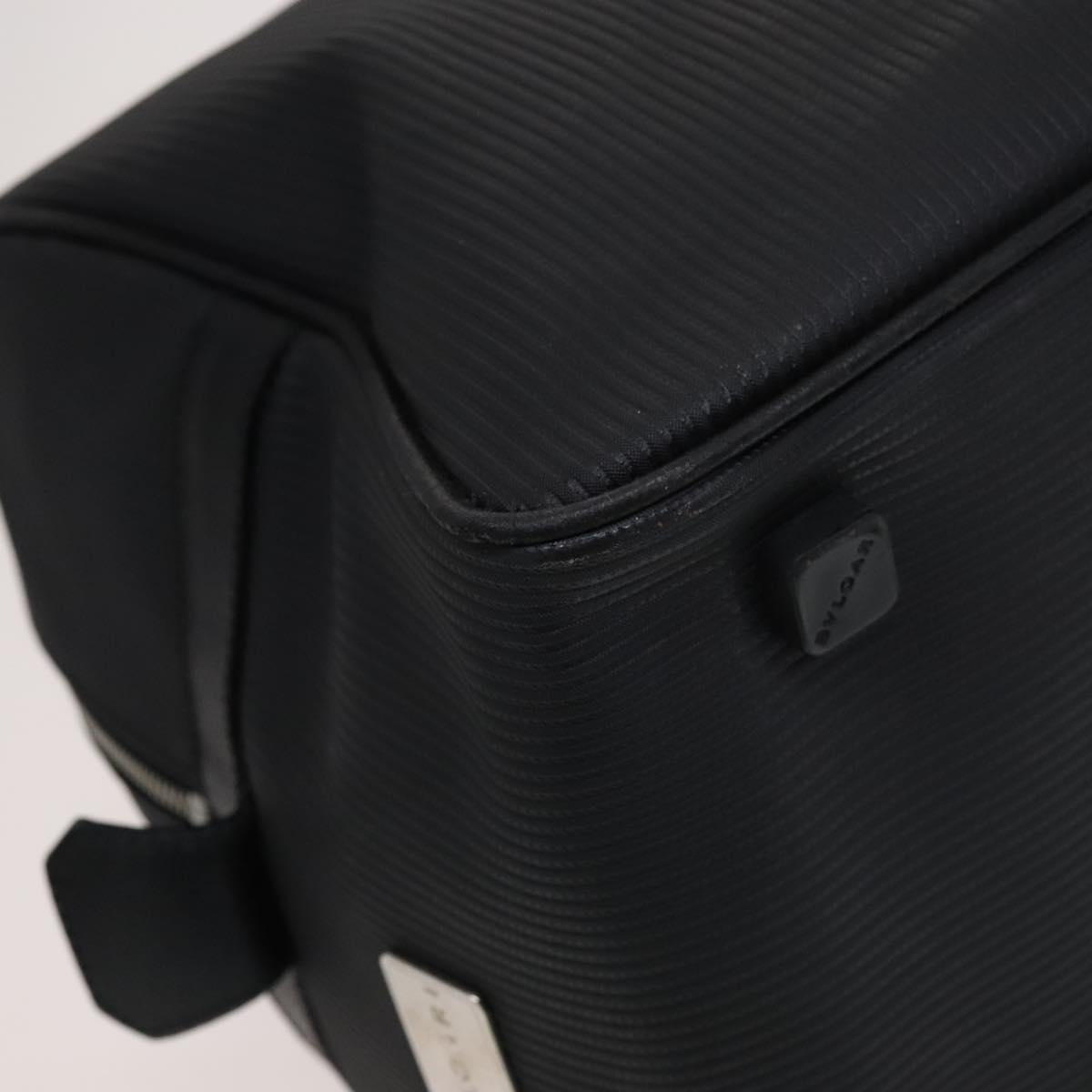 BVLGARI Boston Bag PVC Black Silver Auth bs22064