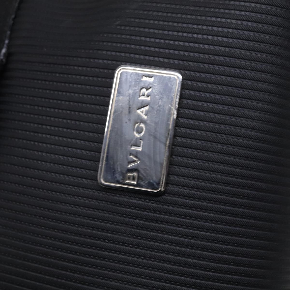 BVLGARI Boston Bag PVC Black Silver Auth bs22064