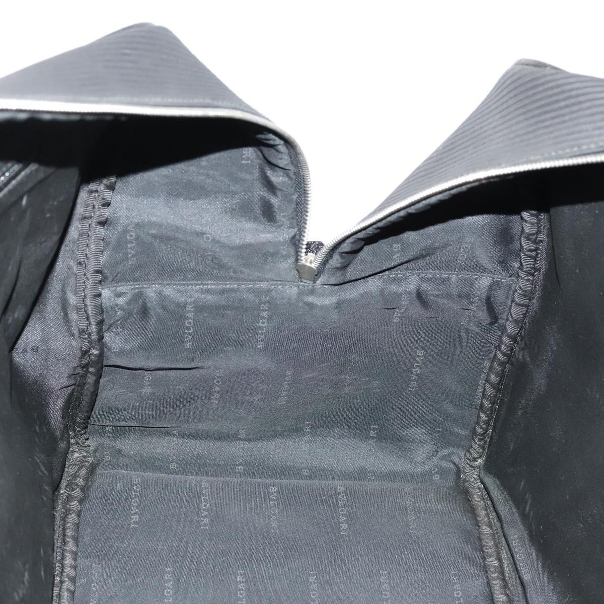 BVLGARI Boston Bag PVC Black Silver Auth bs22064