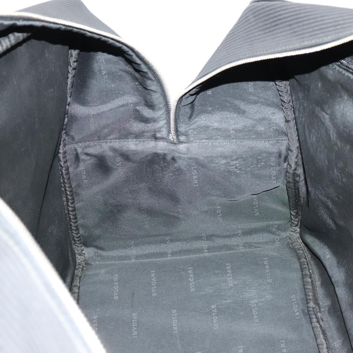 BVLGARI Boston Bag PVC Black Silver Auth bs22064