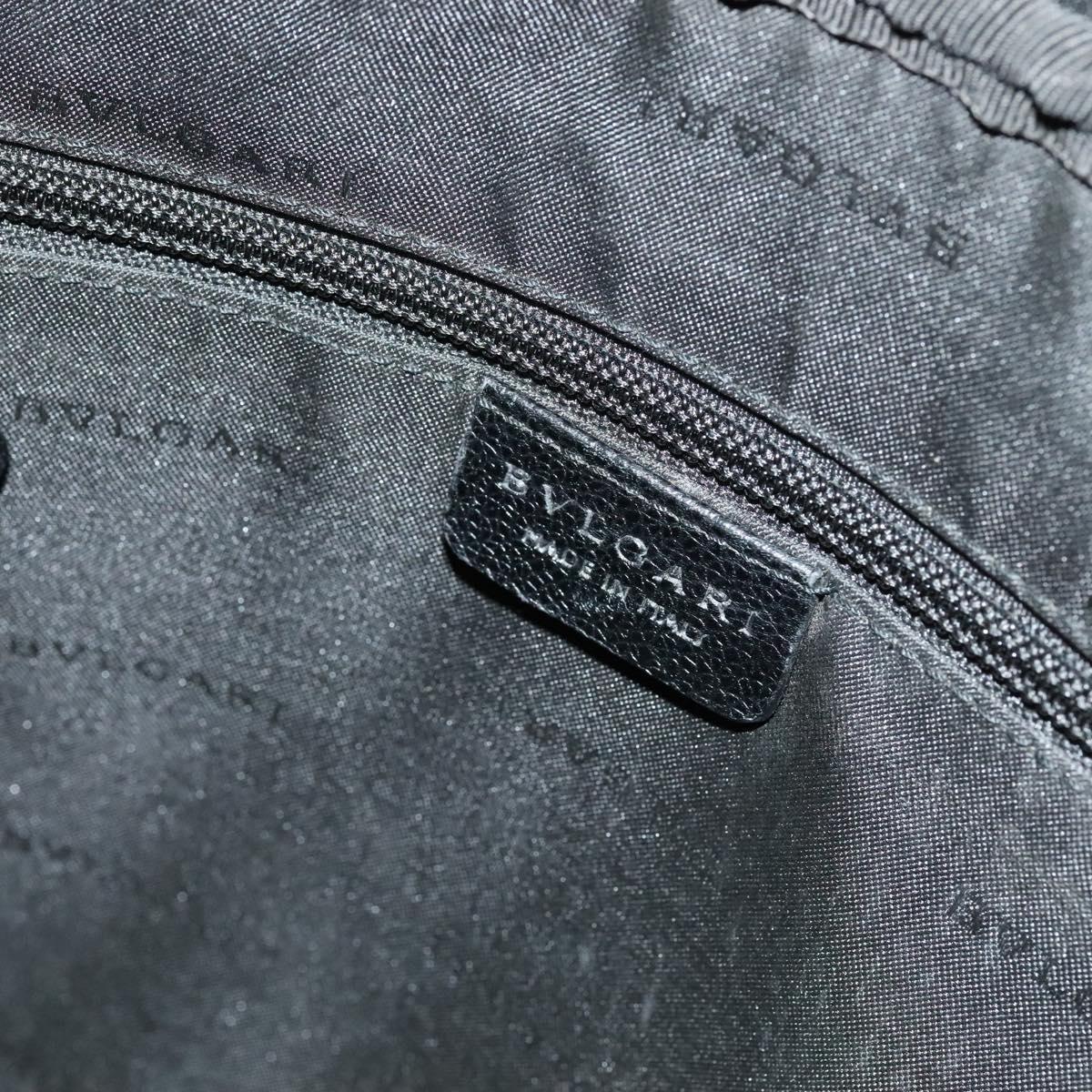 BVLGARI Boston Bag PVC Black Silver Auth bs22064