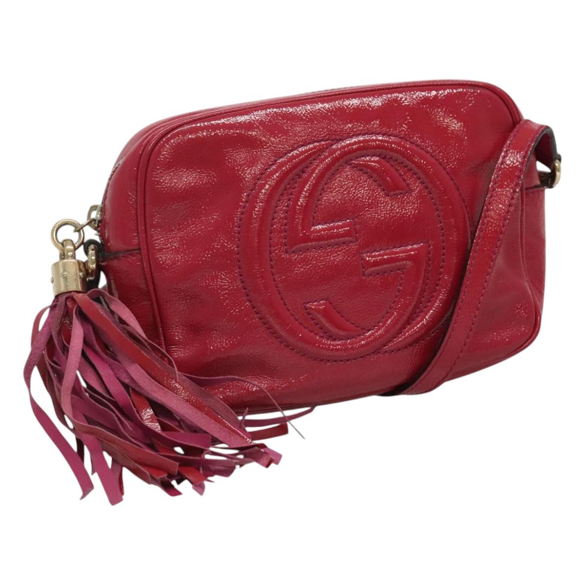 GUCCI Soho Shoulder Bag Enamel Pink Gold 308364 Auth bs22069