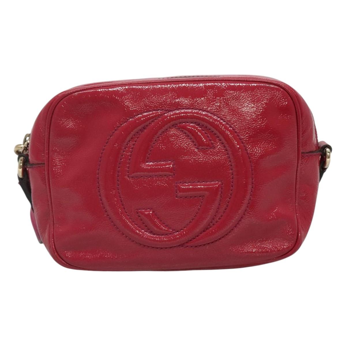 GUCCI Soho Shoulder Bag Enamel Pink Gold 308364 Auth bs22069