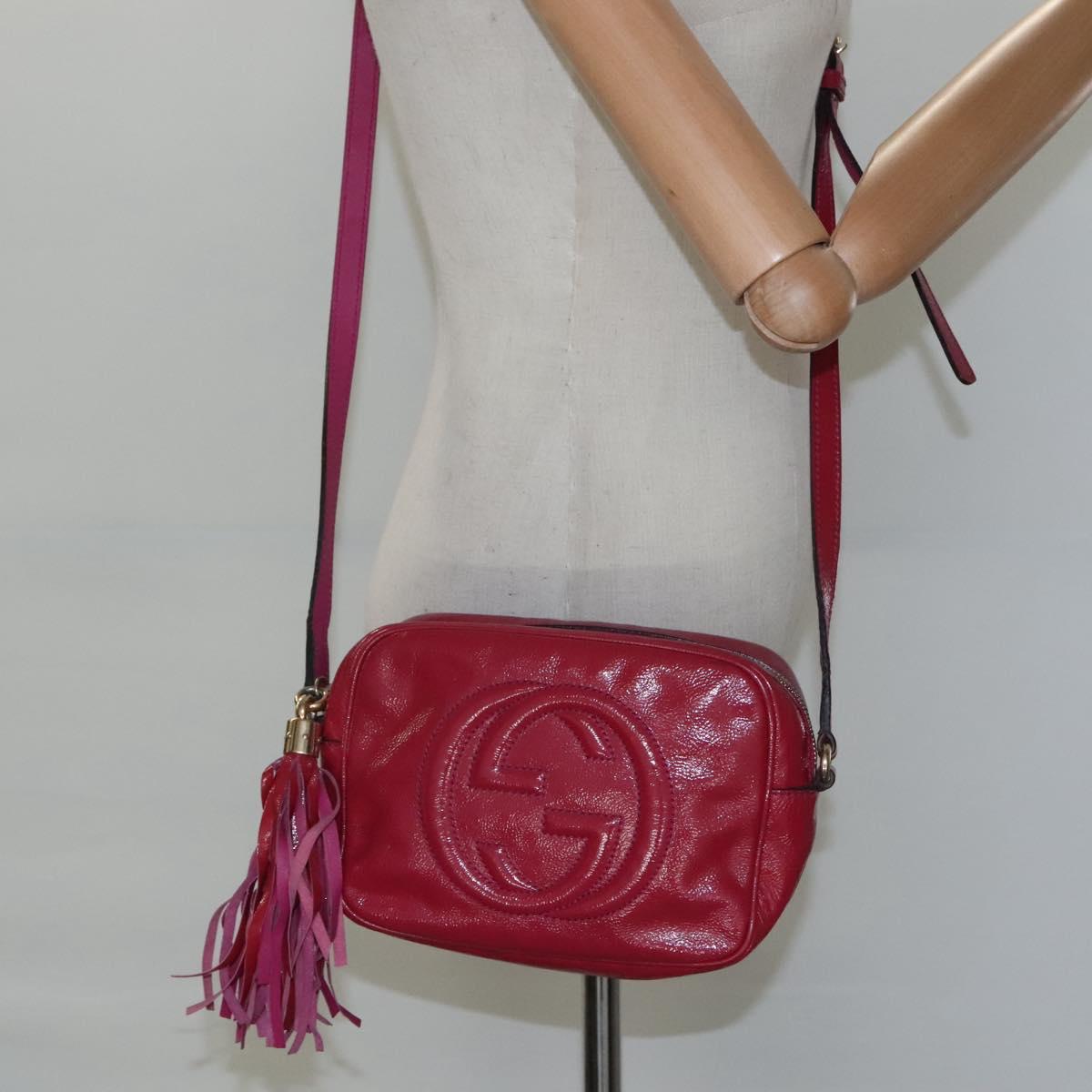 GUCCI Soho Shoulder Bag Enamel Pink Gold 308364 Auth bs22069