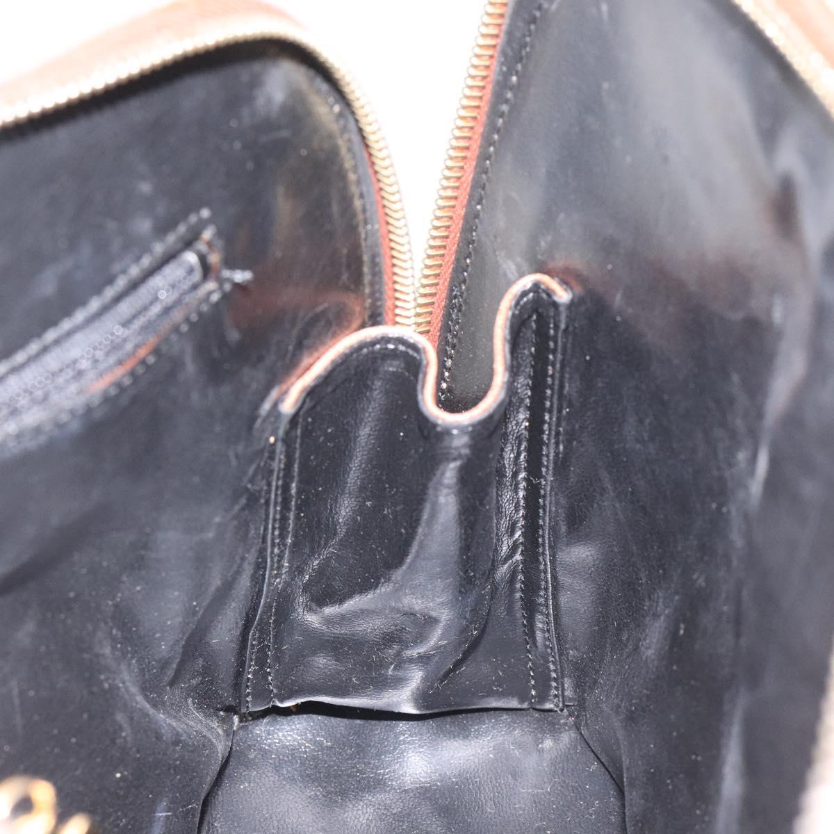 Salvatore Ferragamo Shoulder Bag Leather Brown Gold Auth bs22078