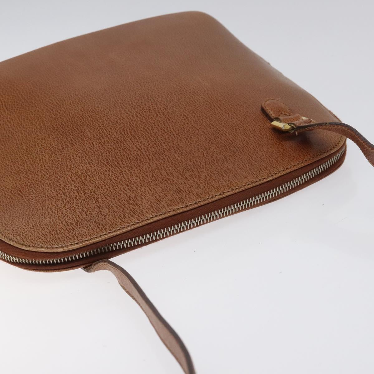 Salvatore Ferragamo Shoulder Bag Leather Brown Gold Auth bs22078