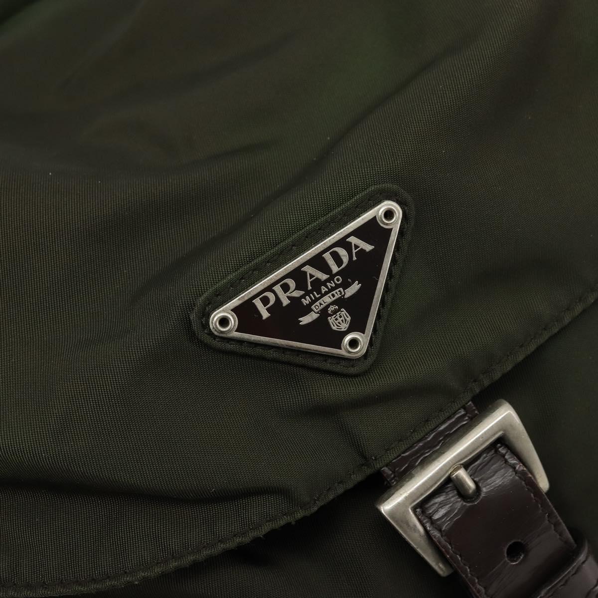 PRADA Backpack Nylon Khaki Auth bs22082