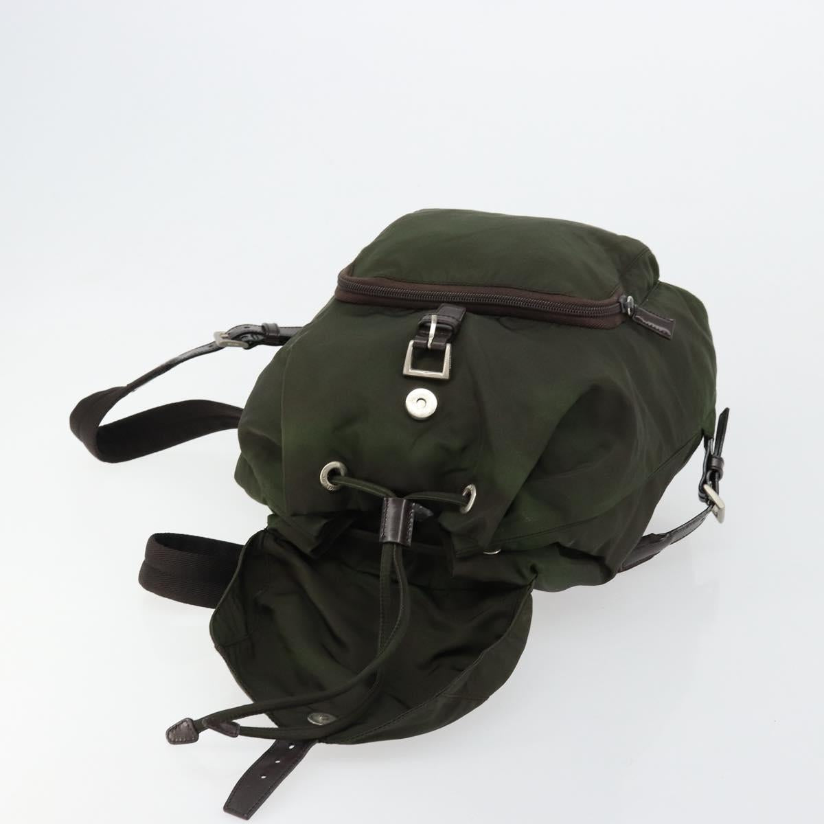 PRADA Backpack Nylon Khaki Auth bs22082