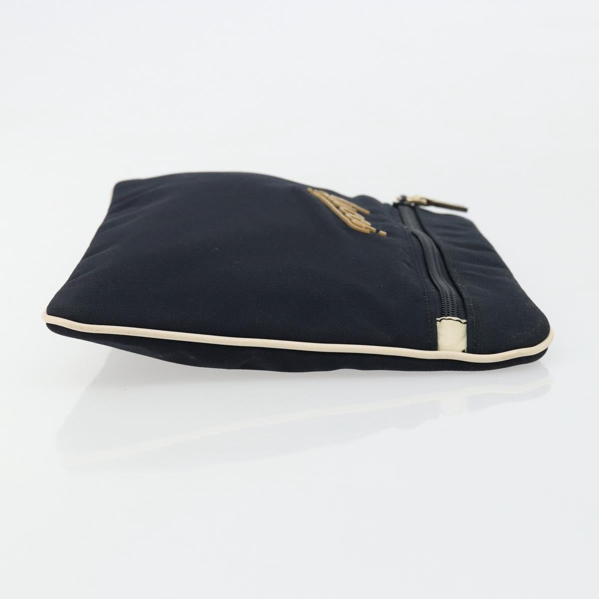 GUCCI Pouch Nylon Navy Silver Auth bs22200