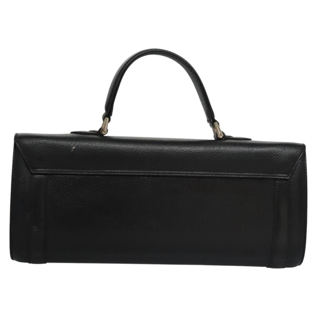 Burberrys Hand Bag Leather Black Auth bs22205