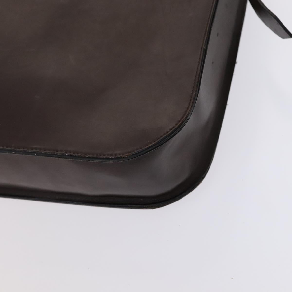 CHANEL Tote Bag Leather Brown Gold CC Auth bs22265