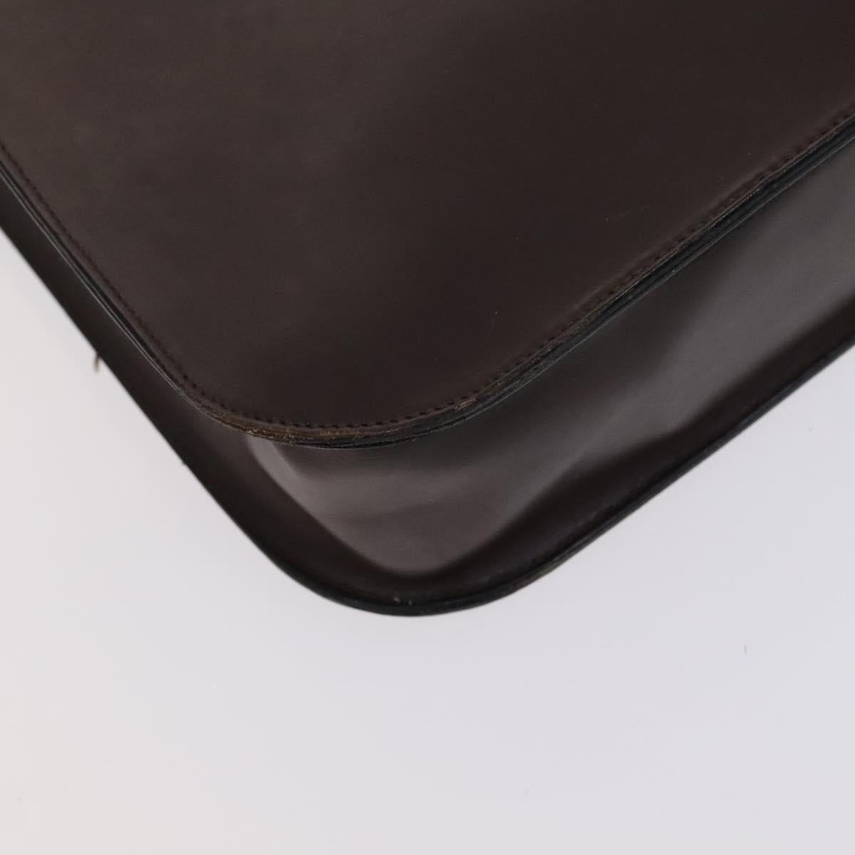 CHANEL Tote Bag Leather Brown Gold CC Auth bs22265