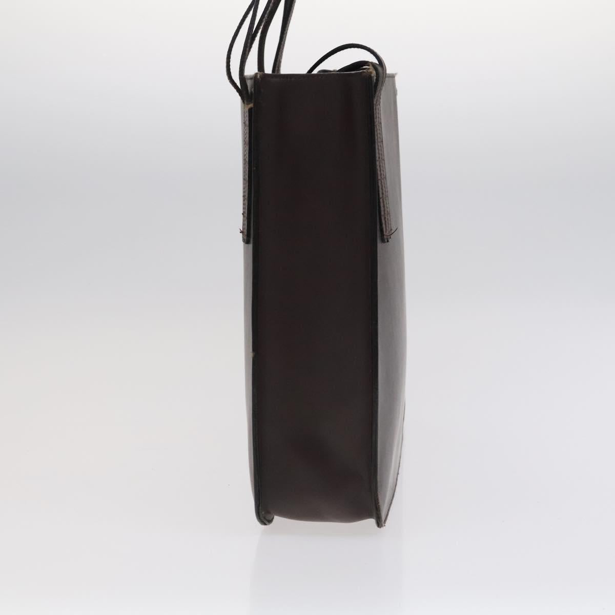 CHANEL Tote Bag Leather Brown Gold CC Auth bs22265