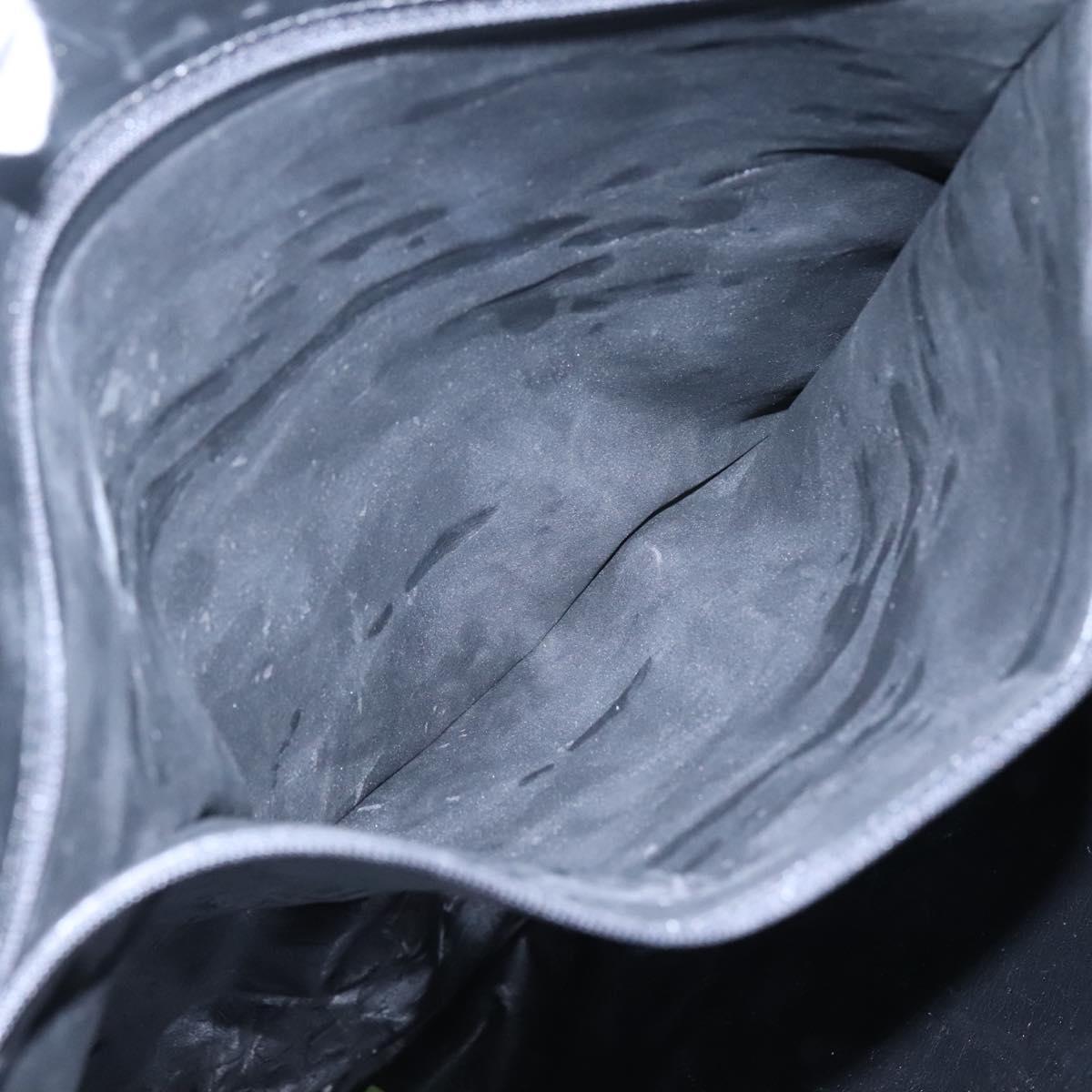 Salvatore Ferragamo Tote Bag Canvas Leather Black Gold Auth bs22290