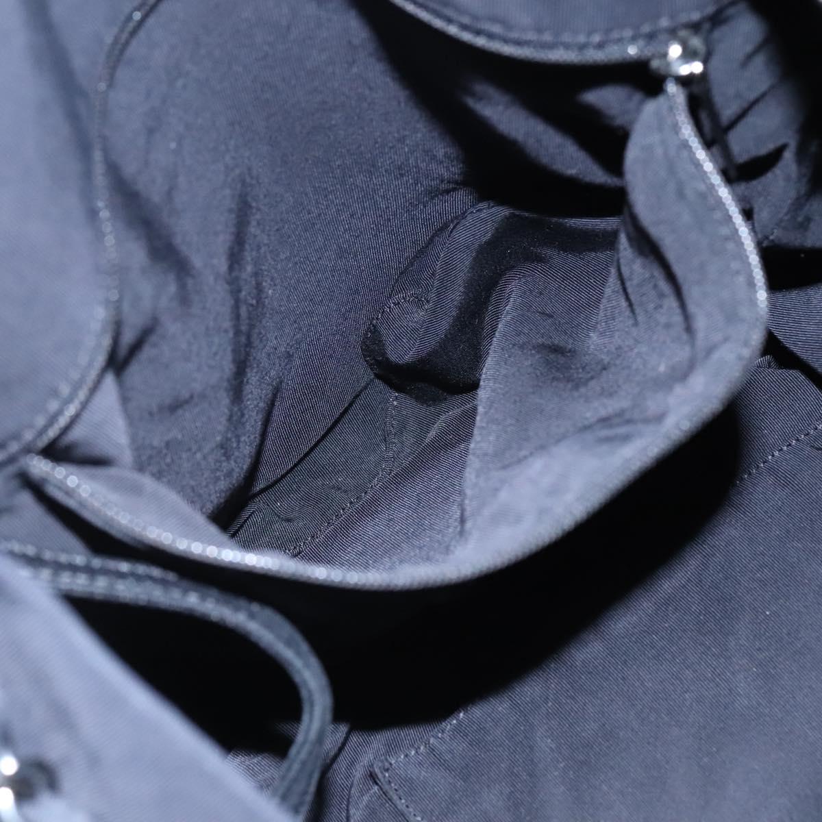 CHANEL Chain Tote Bag Canvas Navy White CC Auth bs22293