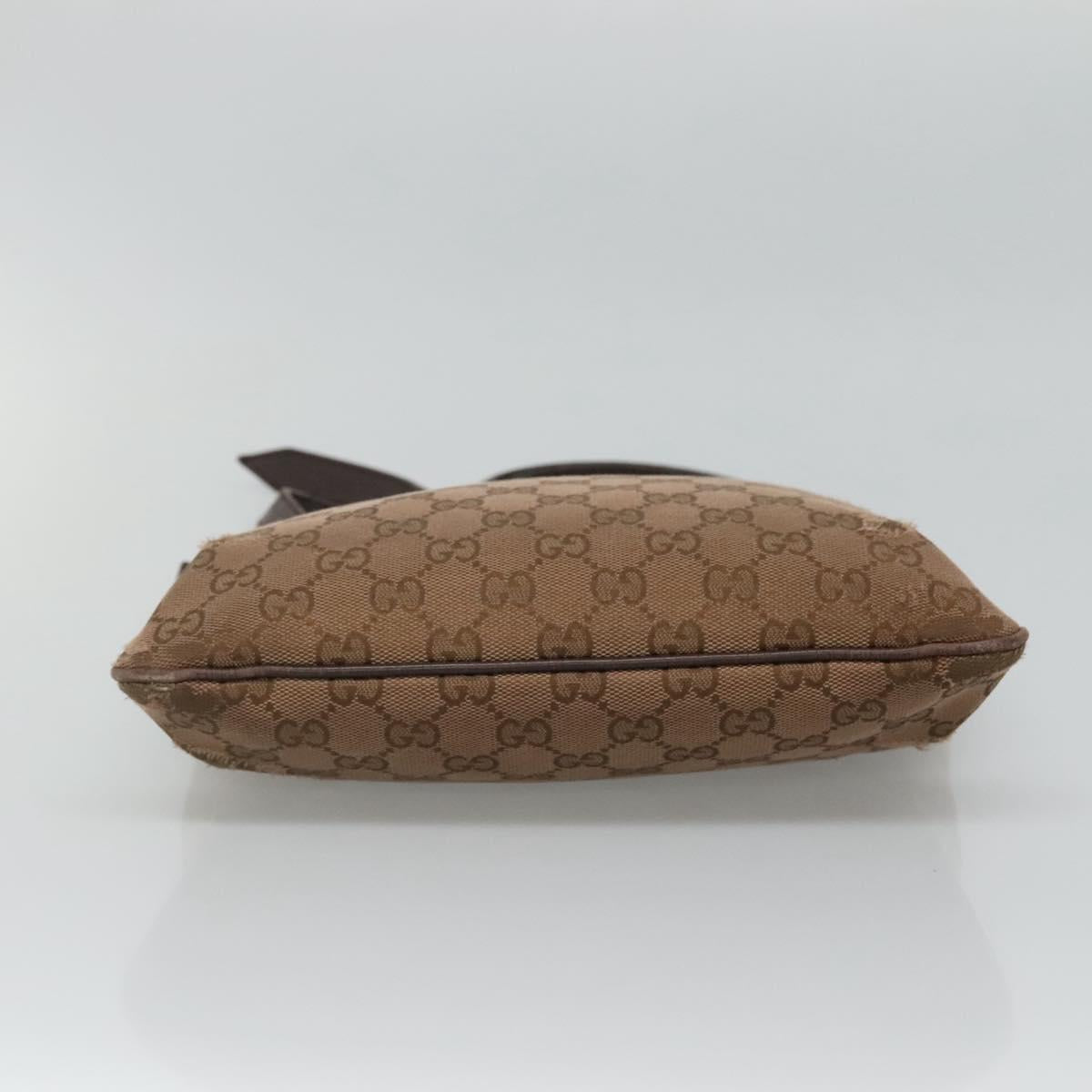 GUCCI GG Canvas Shoulder Bag Brown 257246 Auth bs22316