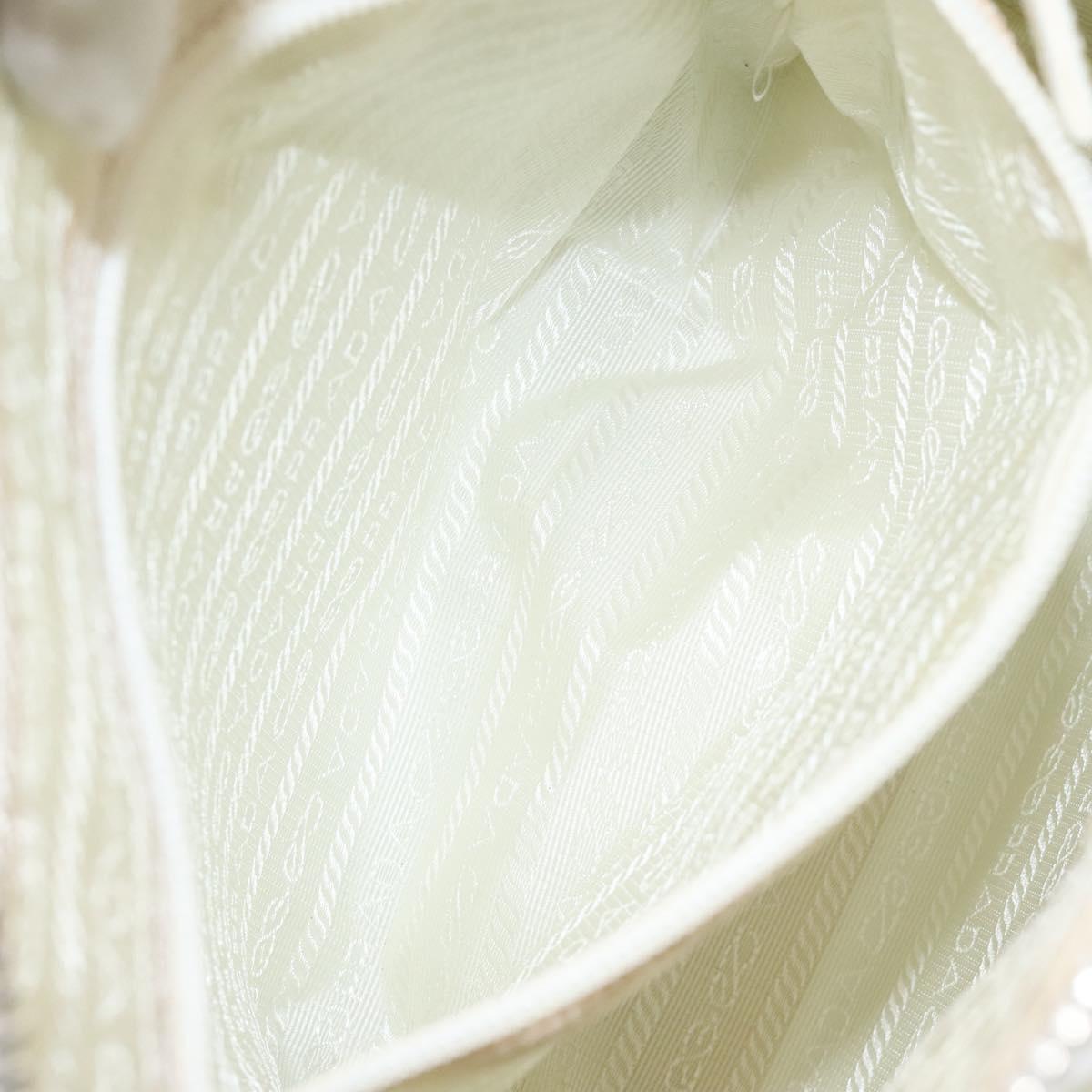 PRADA Hand Bag Patent leather White Auth bs22343