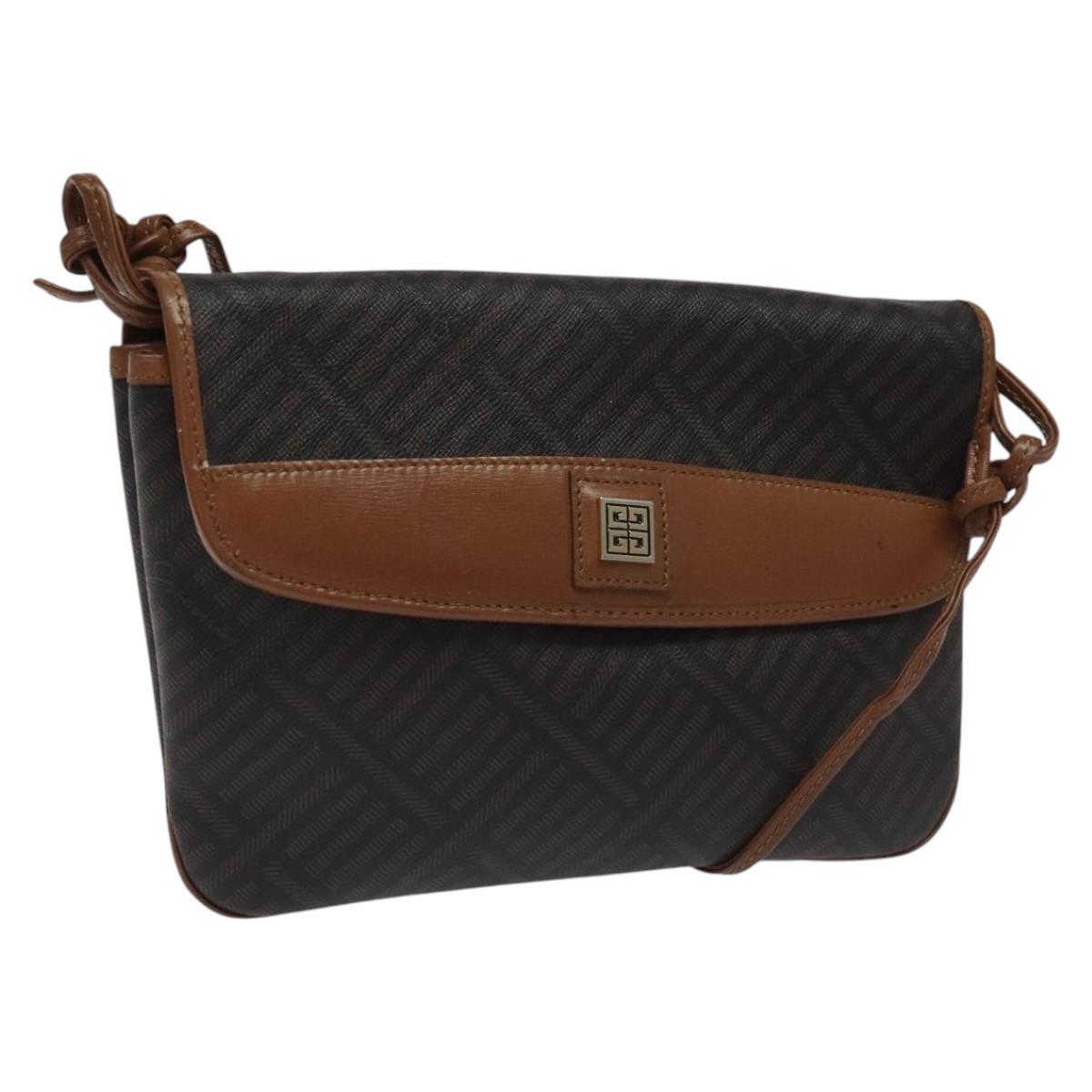 GIVENCHY Shoulder Bag PVC Black Auth bs22358