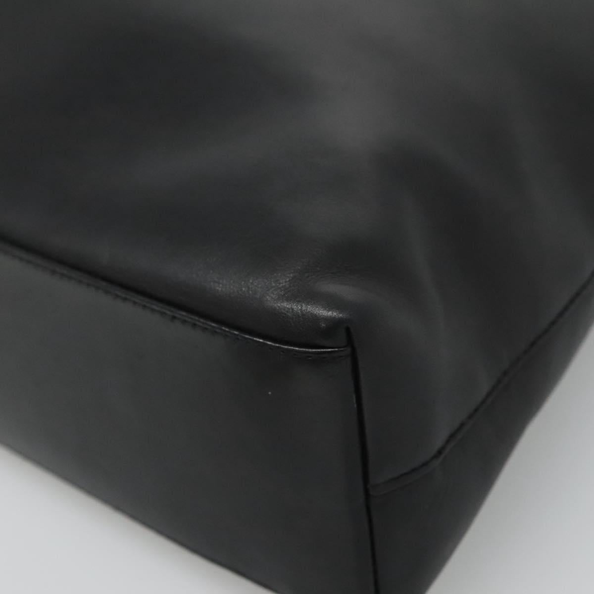 CHANEL Shoulder Bag Leather Black CC Auth bs22384