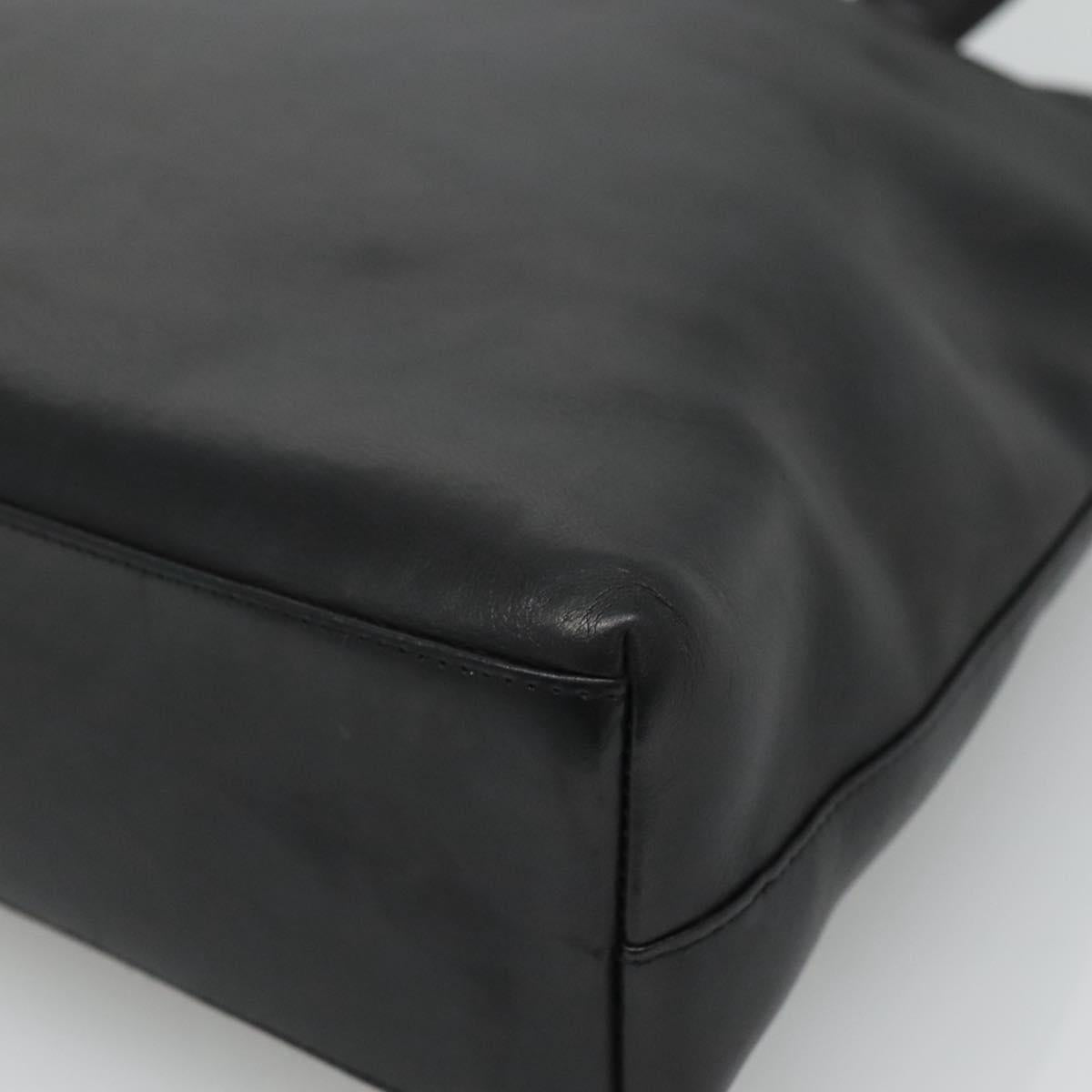 CHANEL Shoulder Bag Leather Black CC Auth bs22384