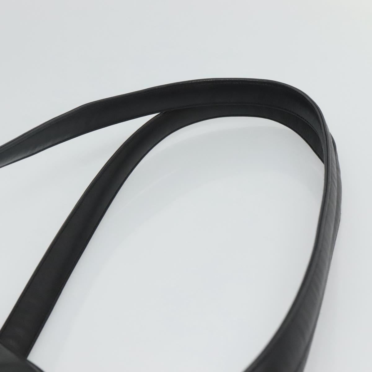 CHANEL Shoulder Bag Leather Black CC Auth bs22384