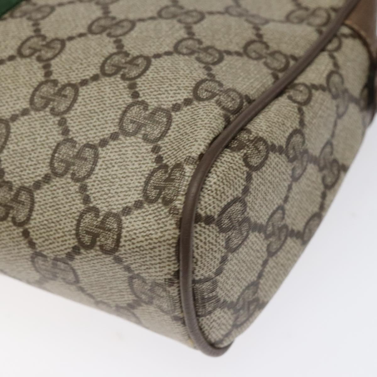 GUCCI GG Supreme Web Sherry Line Clutch Bag PVC Beige Red 89 01 012 Auth bs22392