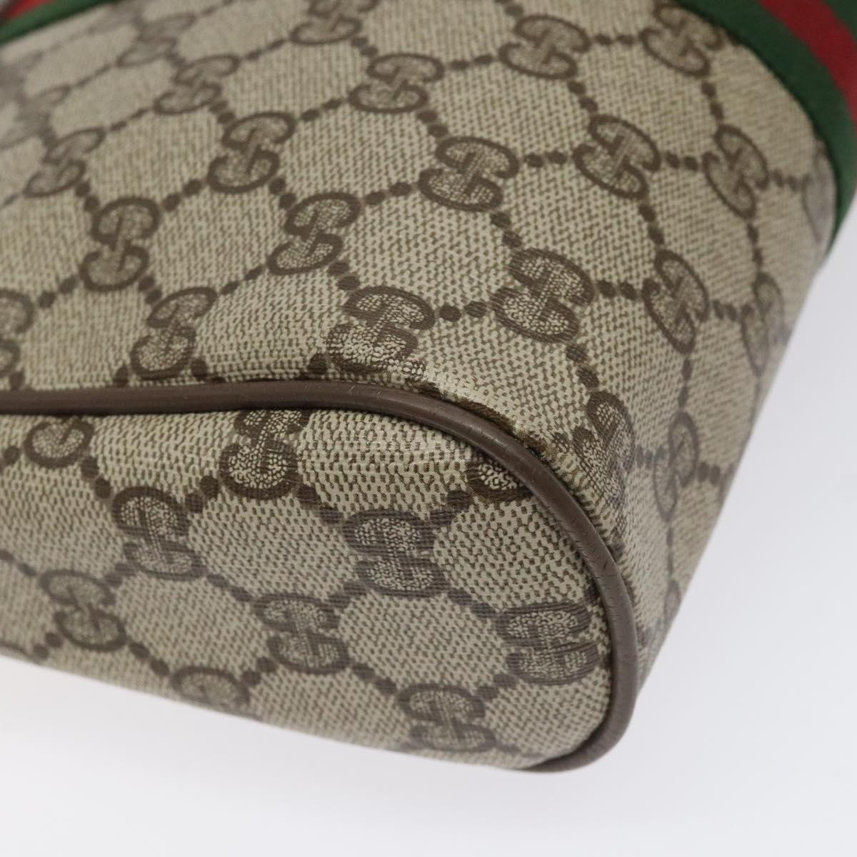 GUCCI GG Supreme Web Sherry Line Clutch Bag PVC Beige Red 89 01 012 Auth bs22392