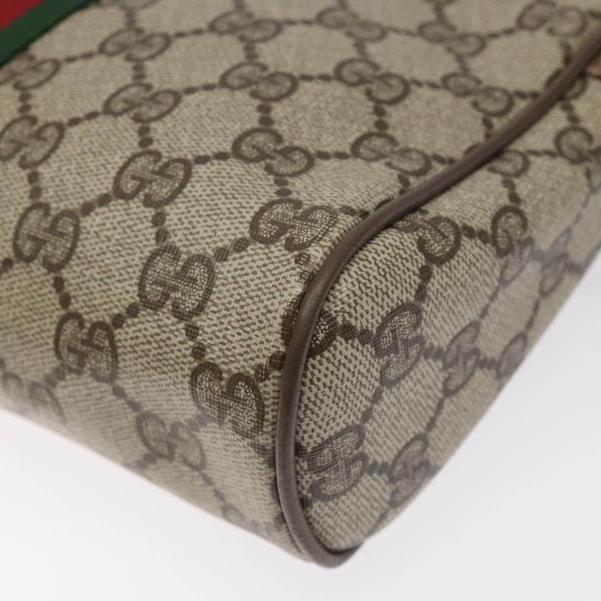 GUCCI GG Supreme Web Sherry Line Clutch Bag PVC Beige Red 89 01 012 Auth bs22392